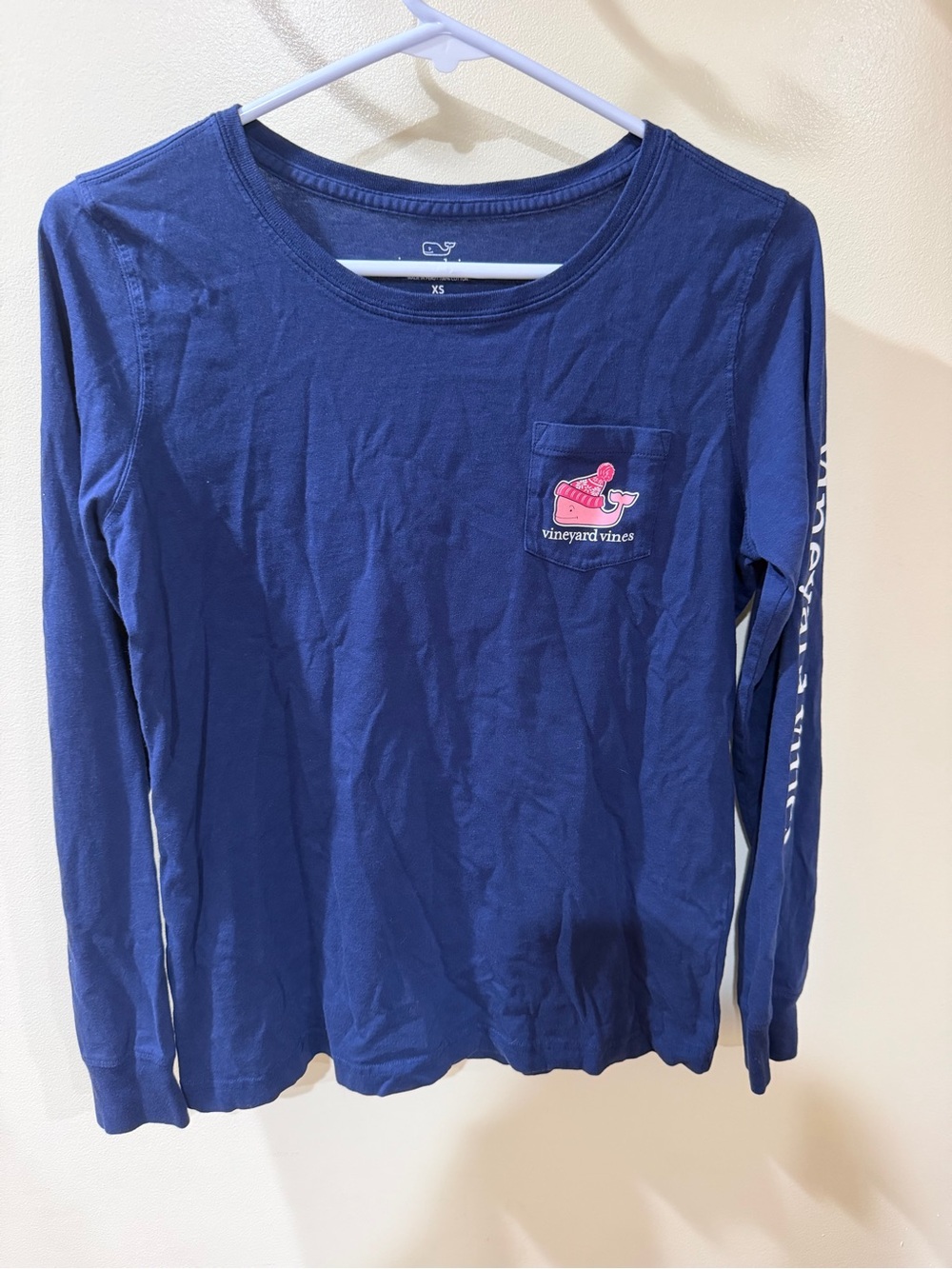 Vineyard Vines Long-Sleeve Pocket Tee in Navy